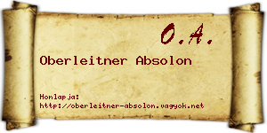 Oberleitner Absolon névjegykártya